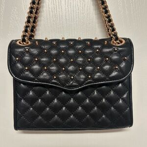 Rebecca Minkoff Mini Quilted Affair with Studs in Black with Gold Hardware